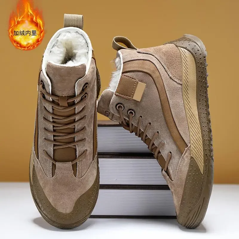 

Мужские зимние высокие ботинки Dr. Мужские флисовые ботинки в британском стиле с хлопковой подкладкой мужские теплые ботинки с хлопковой подкладкой