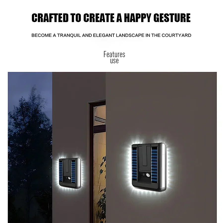 Foldable LED 120° Solar Light Outdoor Wall Lamp Waterproof Spotlights Lamp Motion Sensor Solar 3 Modes Street Light Garden Decor 4