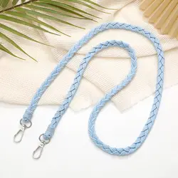 Handwoven Braided Crossbody Bag Strap with Anti - Loss Phone Holder (Blue)