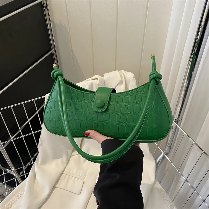 Woman Shoulder Handbag Bag White New Simple Casual Solid Color Popular Fashion Crossbody Women Y2k Clutche Retro Dermatoglyph
