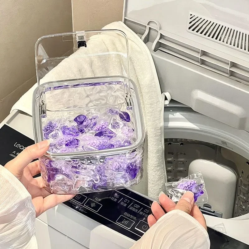 Hair Accessories Organizer Acrylic Storage Box Clear Hair Tie Organizer for Headband Laundry Pods Container Desktop Storage Box 5