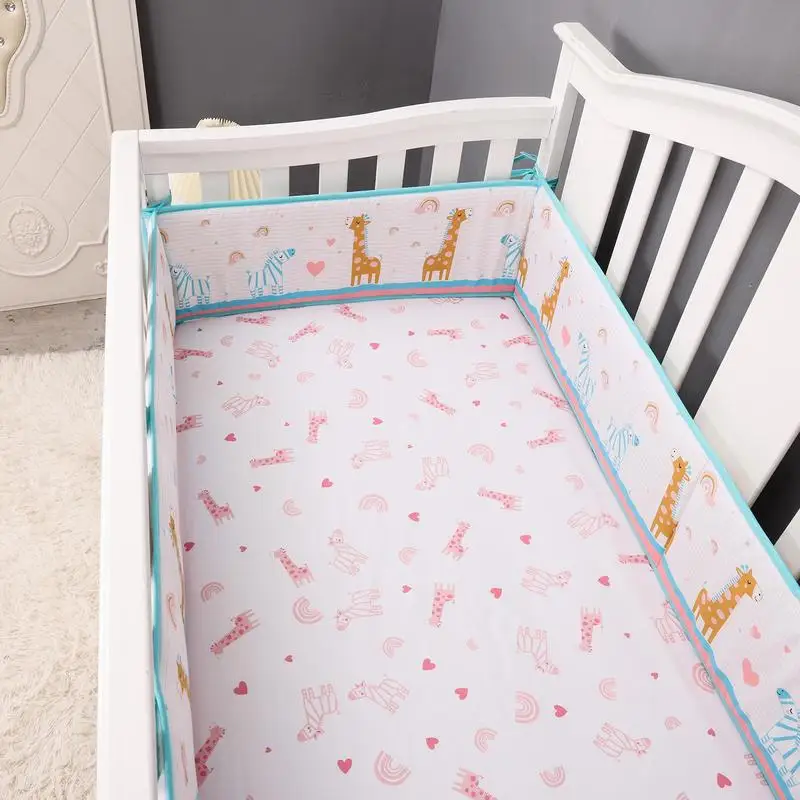 Baby Crib Bumpers 4Pcs Baby Bed Rail Heightened Anti Collision Guard Rail Toddlers Bed Side Soft