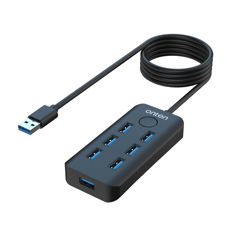 

ONTEN оригинальная фотовспышка USB 3,2 Gen 1 7-Port OTN-8120 Hub с кнопкой блокировки экрана одним нажатием