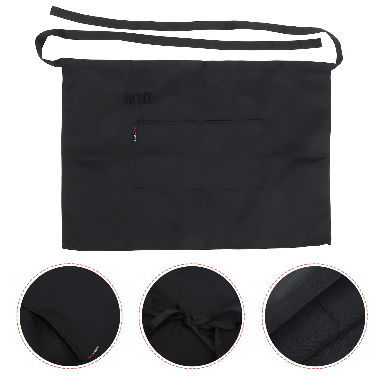 

Unisex Server Apron Canteen Waitress Apron With Pocket Short Waist Apron Cooking Apron