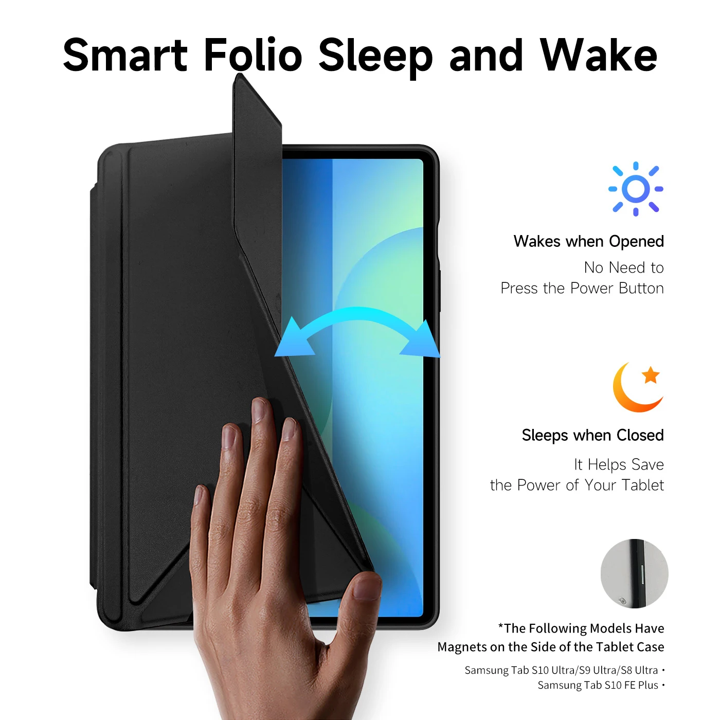 DUX DUCIS Clear Tablet Case with Detachable Snap-On Cover, S Pen Holder, and Auto Wake/Sleep Function
