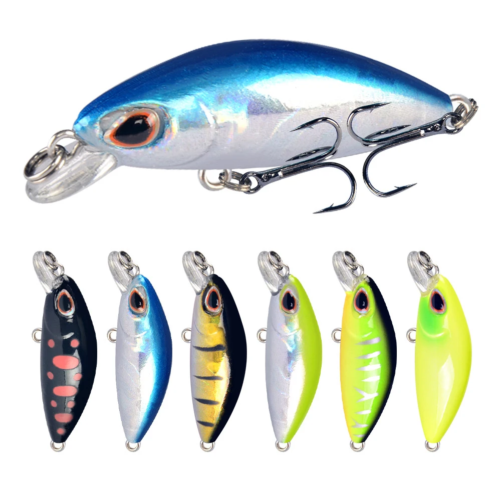 New 4cm 2g Mini Minnow Swimming Hard Crankbait Slowly Sinking Fishing