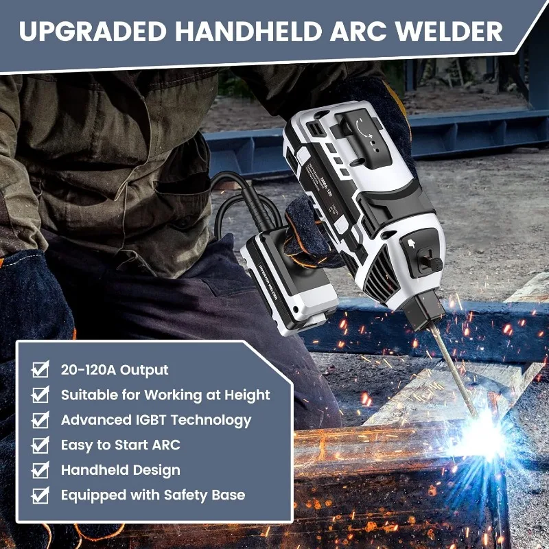 Portable Welding Machine 110V Handheld Welder with IGBT Inverter 6 Variable Current Adjustment Portable ARC Welder Gun Fits