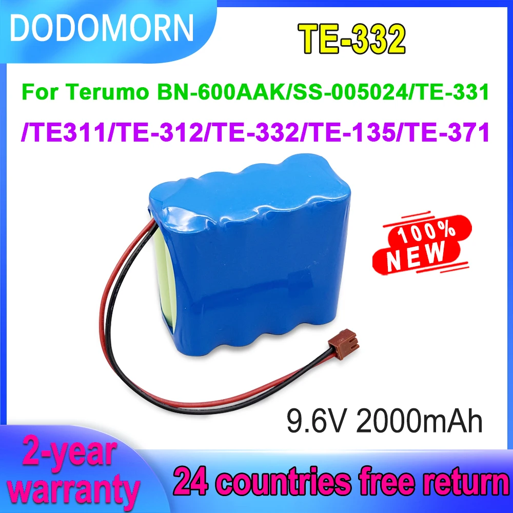 

DODOMORN 2000mAh TE-332 Battery For Terumo BN-600AAK SS-005024 TE-331 TE311 TE-312 TE-135 TE-371 TE332 Series 9.6V In Stock