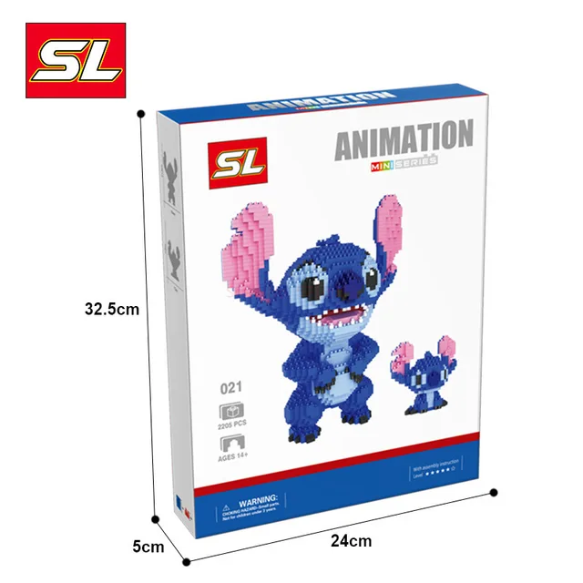 Custom MOC Same as Major Brands! 2882pcs+ 1044 Guitar Stitch Series Diamond  Building Block Micro Lilo &; Stitch Figure Cute 3D Model For Mini Bricks  Toys 