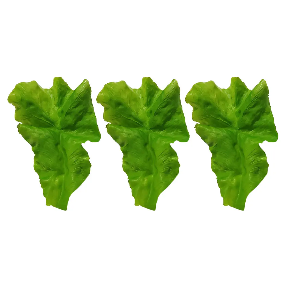 

3Pcs Artificial Lettuce Leaves Vegetable Adornment Salad Greens Simulation Vegetables Leaf Lifelike Garland Decor Food Shop