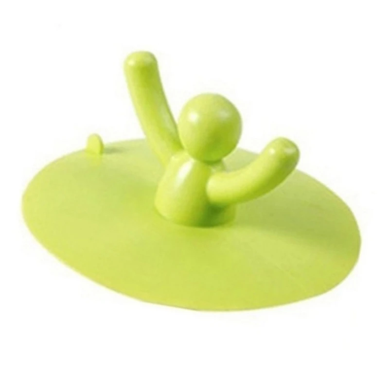 Waterproof Silicone Sink Plug Human Sink Drain Stopper Hair Stopper Bathtub Drainage Flat Suction Cover