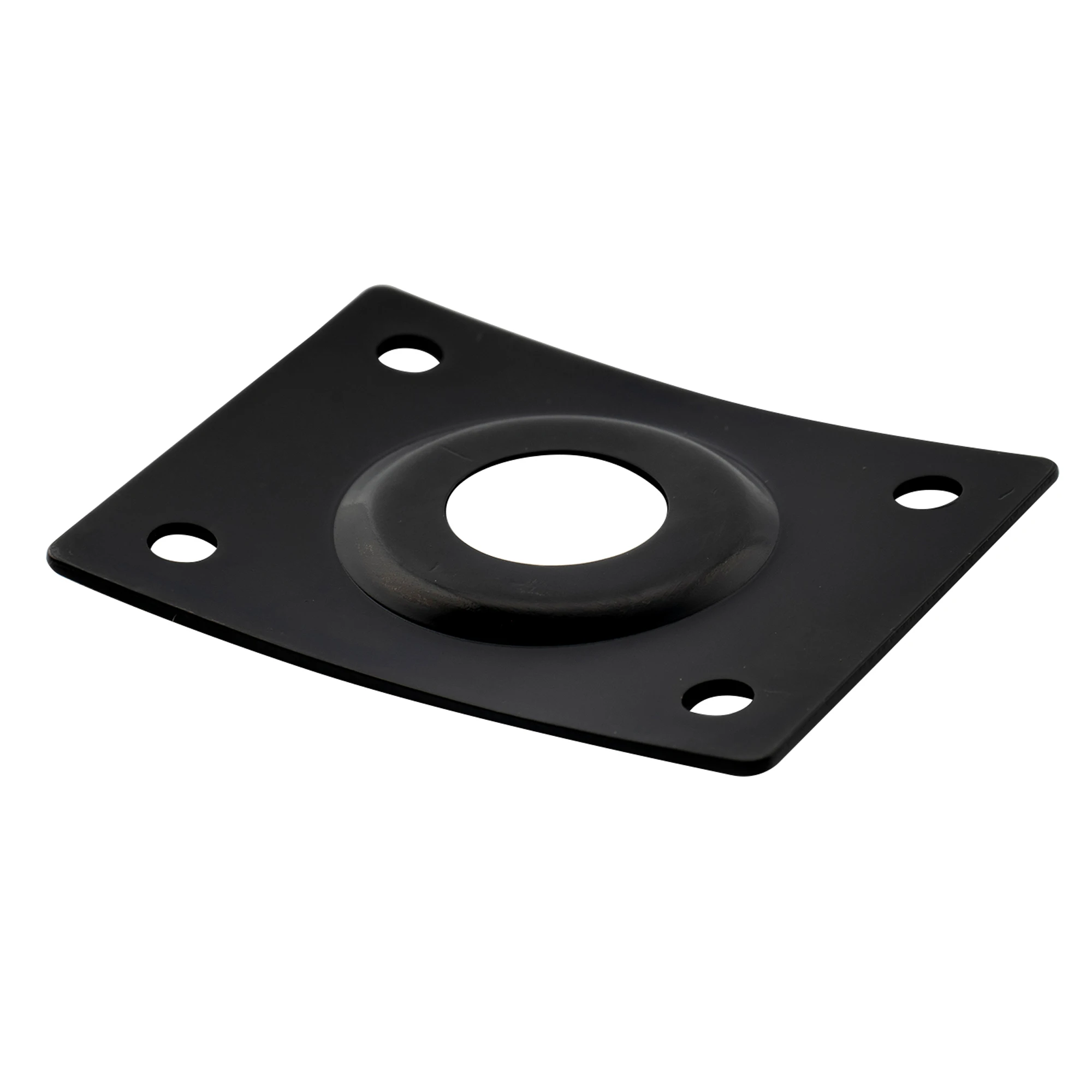 Musiclily Pro Steel gebogene, rechteckige Jack-Buchsenplatte aus Stahl, 10 mm Loch für E-Gitarre, Bass – Detail 4