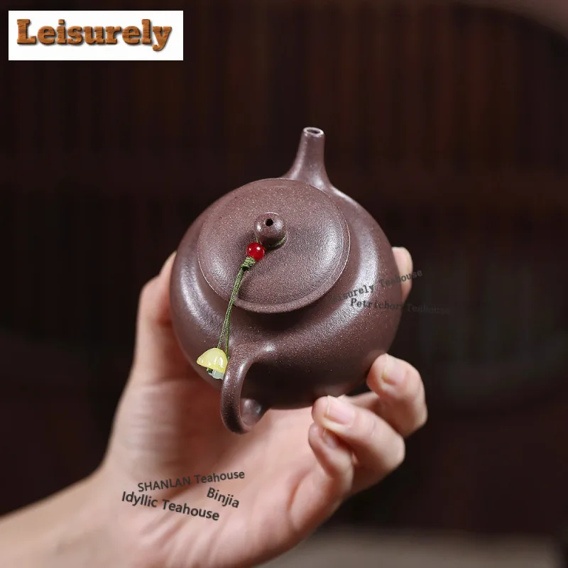 150ml Traditional Yixing Purple Clay Teapots Handmade Pot Raw Ore Peach Blossom Mud Tea Infuser Kettle Zisha Teaset Tea Services