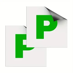 Magnetic P Plates for New Drivers - Extra Strong Hold, Secure at High Speeds (1 or 2 - Pack) (2PCS P)