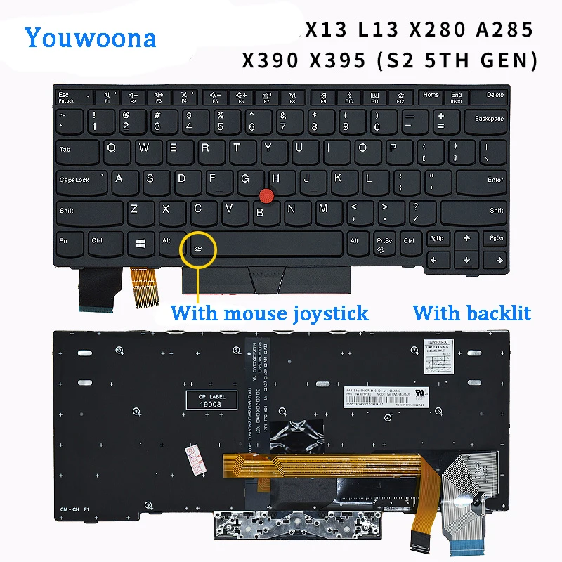 New Laptop Keyboard For LENOVO Thinkpad X280 A285 X390 X395 X13