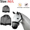 Horse Nose Mosquito Protection Mesh Breathable Headgear Livestock Nose Face Cover Horse Nose Net Horse Care Products Size:M/L 1