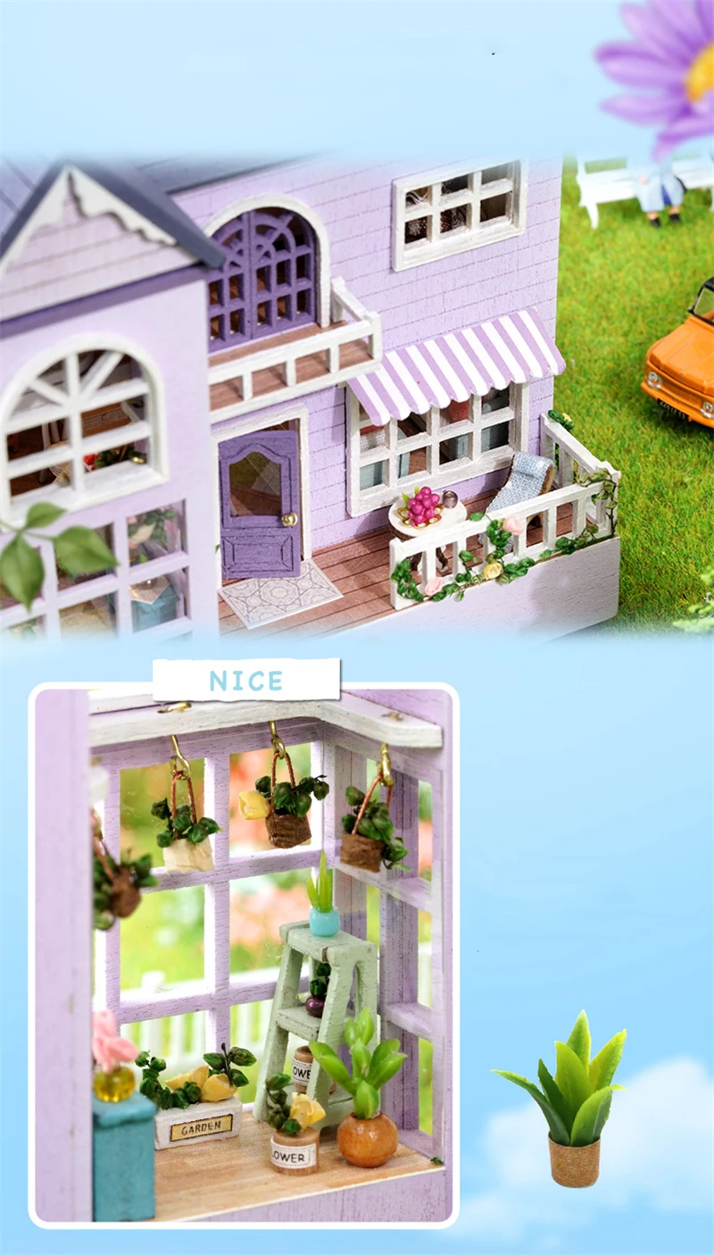 Kawaii DIY Mini Wooden Cottage Dollhouse