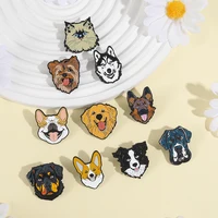 Cartoon Space Dog Brooch Enamel Pins Cute Cowboy Pet Dog Border Corgi Dogs Brooches Jacket Lapel Badge Jewelry Gift for Friends 2