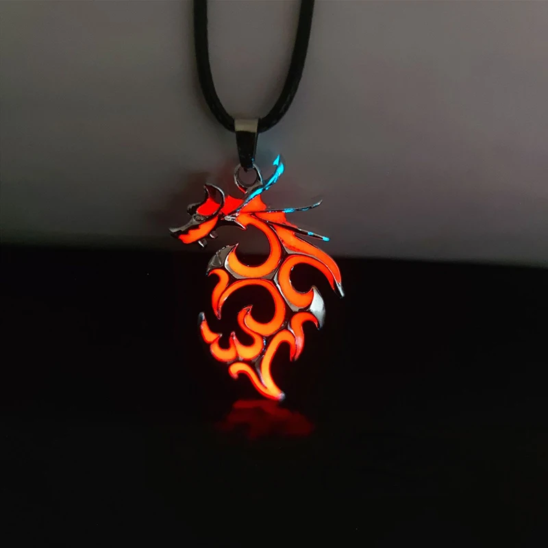 Kids Luminous Party Dragon Pendant Necklace