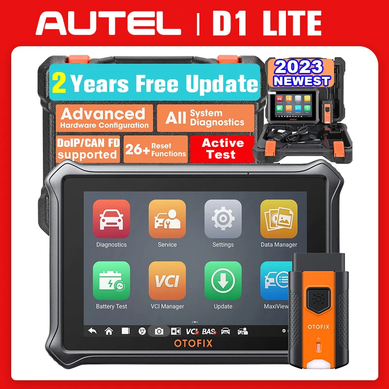 Scanner OBD2 automobile OTOFIX D1 Lite, mise à jour de 2 ans, contrôle bidirectionnel, outil de Diagnostic de tous les systèmes, FCA SGW CAN FD & DoIP