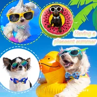 10PCS Summer New Dog Bow Tie Beach Series Handmade Adjustable Cartoon Print Pet Collars Neckties For Dog Pet Dog Accessories 2