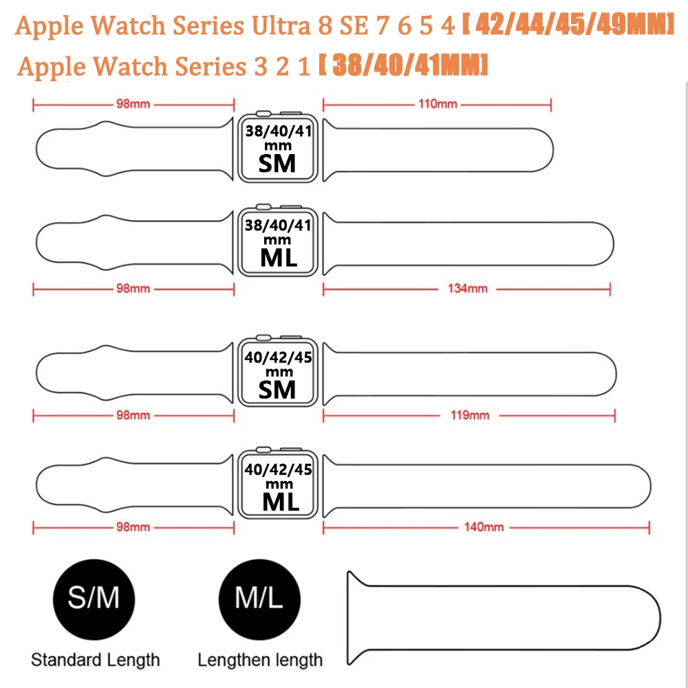 Watch Series Apple Strap Size Guide Silicone Strap Sizes Of Iwatch