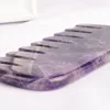 Amethyst Gua Sha Comb Purple Crystal Stone Massager Hair Head Neck Massage Comb Beauty Skin Care health Tool 2