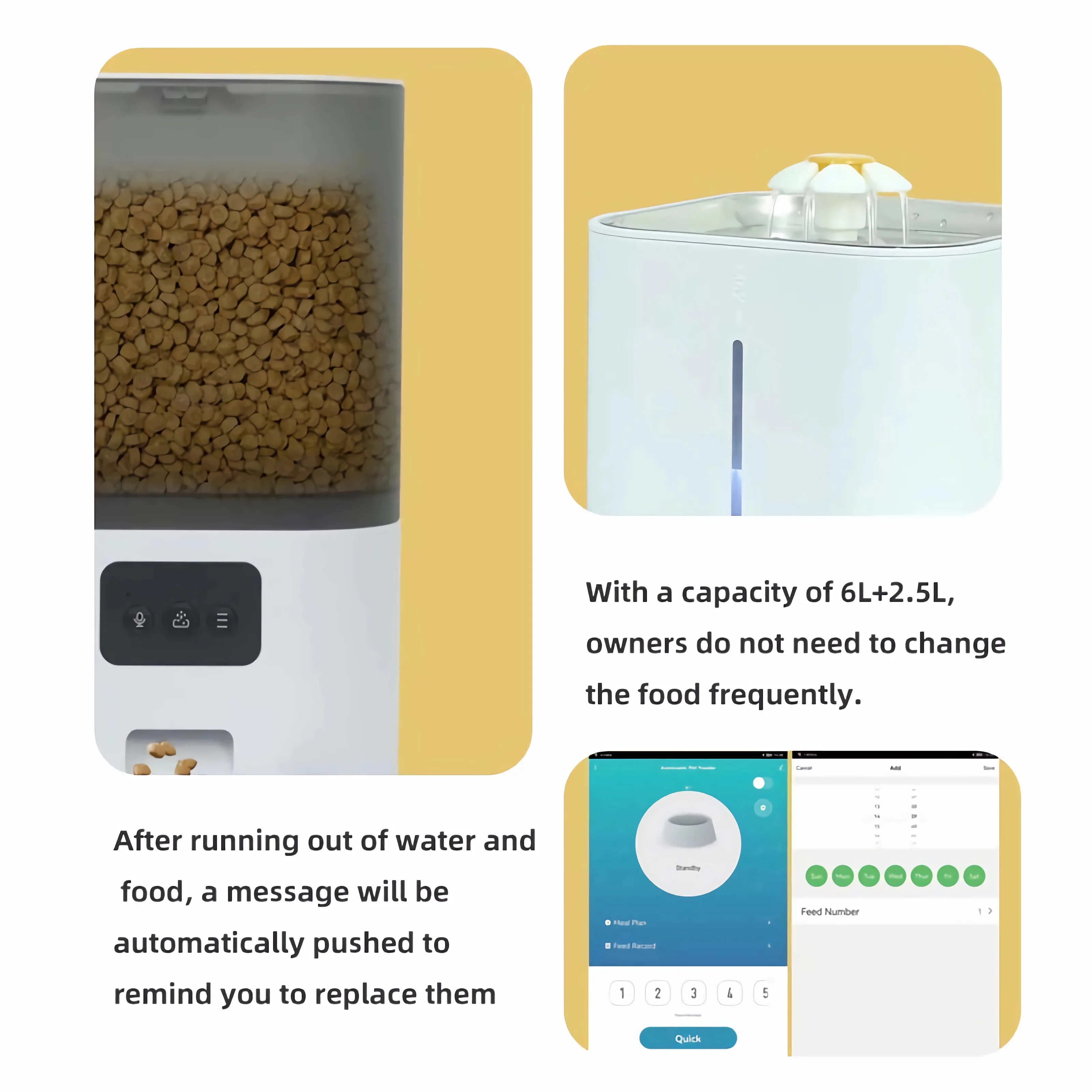 Smart Pet Feeder 2 In 1 Automatic Dispenser 6L Large Capacity & 2.5L Pet Water Fountain WiFi APP Control For Cats Dogs Dry Food_voghion.com