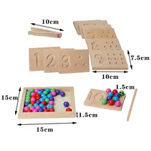 

Colorful Wooden Board Clip Beads Game Counting Matching Game with 55 Colors Bead for Preschool Boy Girl Board Game Multiplayer