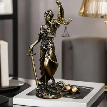 Sculpture en Cuivre de la Déesse de la Justice, Ornements en Résine de Bureau, Statue de la Déesse de la Justice pour Enseignant 1