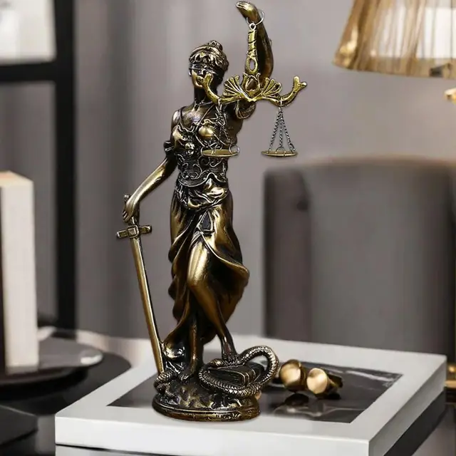 Sculpture en Cuivre de la Déesse de la Justice, Ornements en Résine de Bureau, Statue de la Déesse de la Justice pour Enseignant 1