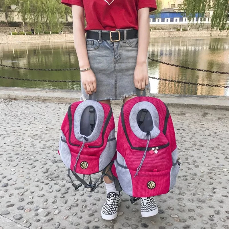 Pet Backpack VIP Portable Dog Travel Backpack Breathable Mesh Cat Puppy Double Shoulder Carrier Bag for Pet Dogs Outdoor