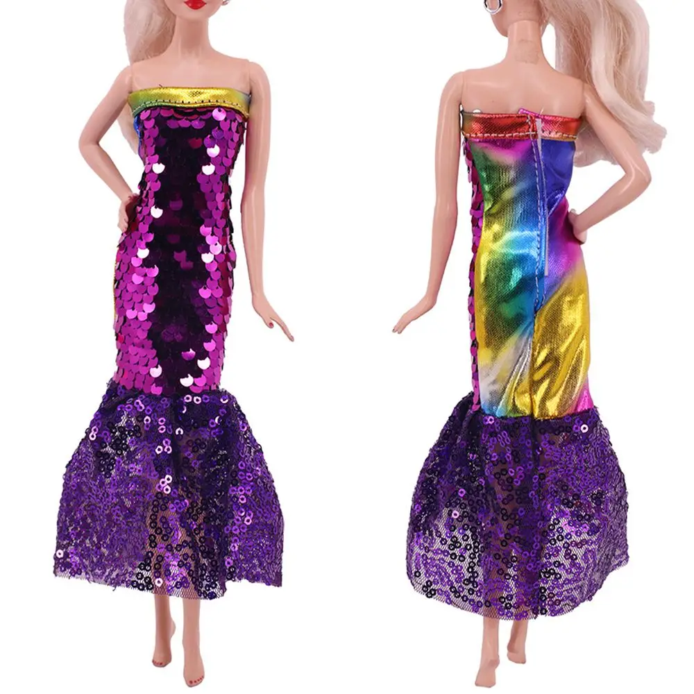 2024 Latest Dress Barbies Casual Fashion Clothing Handmade Sequin Skirt Suitable For 30cm Doll Accessories Diy Gift (Free Heels) 2