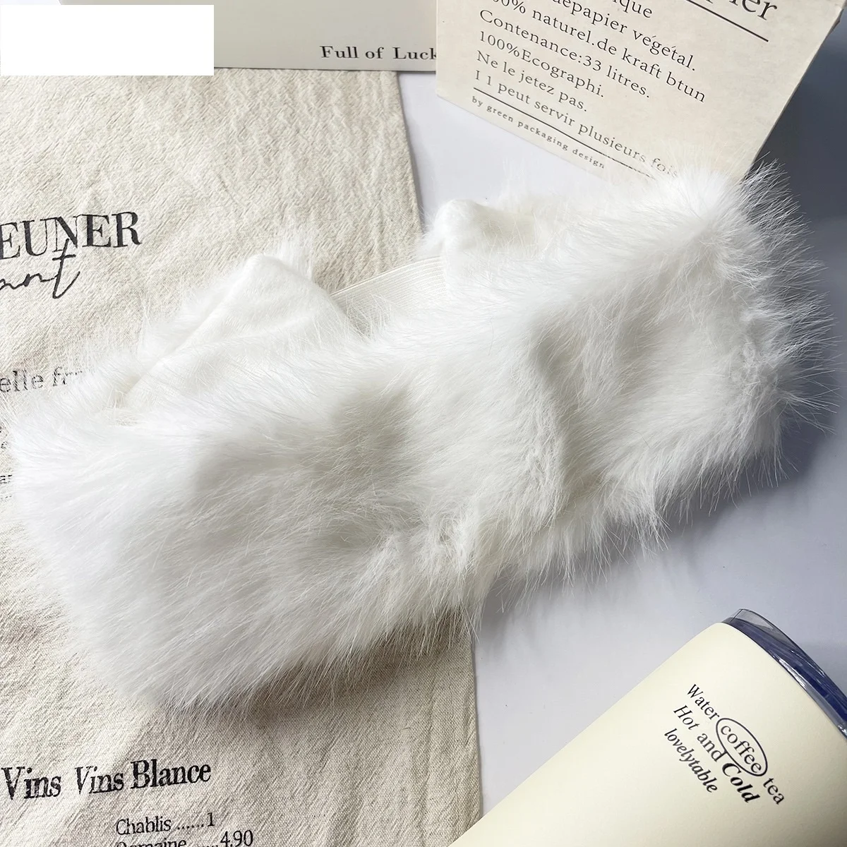 Wide Band Fur Headband Winter Keep Warm Ear Warmer Stretchy Fleece Headwrap for Women Girls Cold Weather Thermal Accessory Gifts