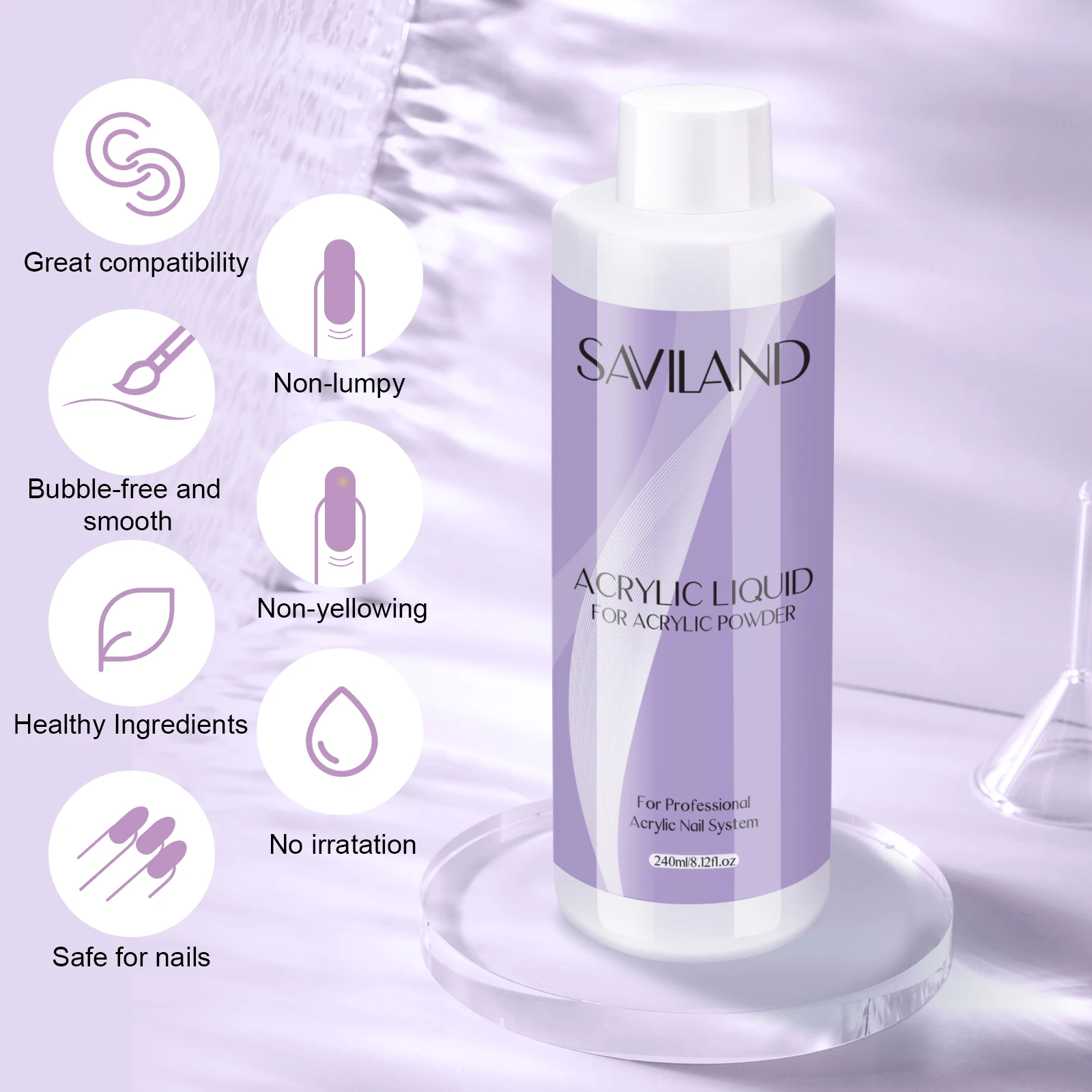 Saviland Monomer Acrylic Nail Liquid 60-500ml Large Capacity Professional Acrylic Nail Liquid For DIY Crystal Liquid Nail Art 5