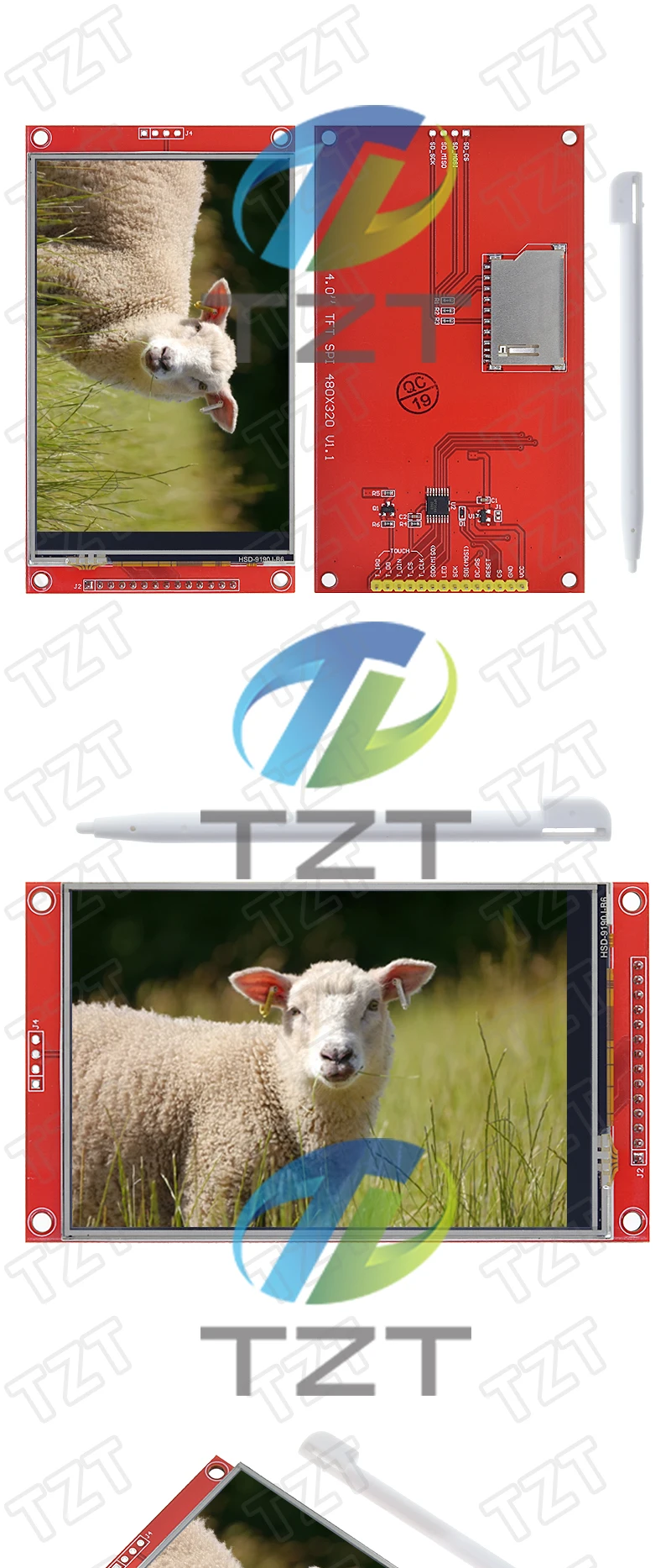 1/2/5 Stück TZT 4,0 Zoll TFT-Anzeigemodul SPI Seriell 480 x 320 HD Elektronisches Zubehör mit ST7796-Treiber – Detail 3