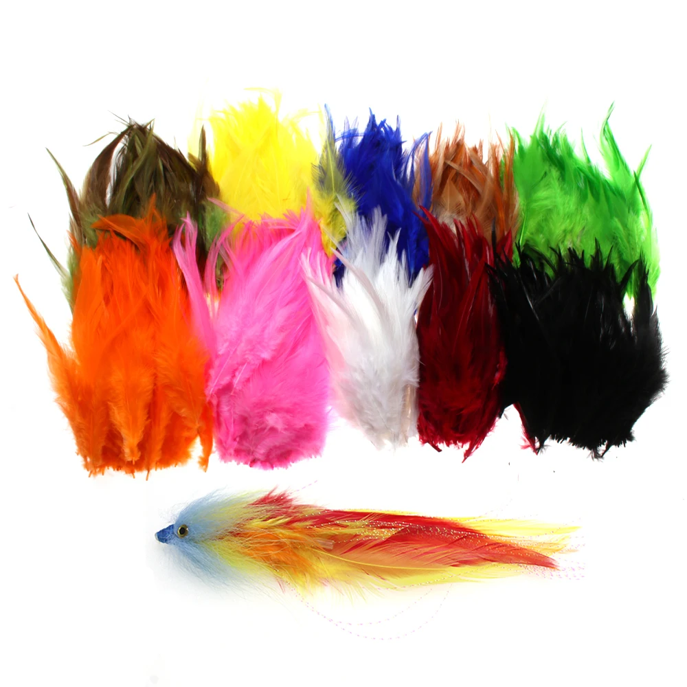 50PCS/Pack Colored Rooster Saddle Hackle 1
