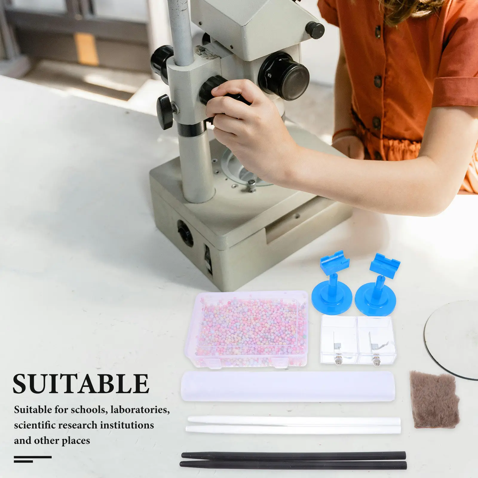 정전기 실험 키트 유리 막대 실크 회전 스탠드 물리학 교실 실험실 교육 도구 마찰 전기