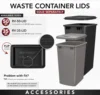Double Pull Out Trash Can for Full Height Kitchen Cabinets 50 Quart 12.5 Gallon with Soft-Close Slides, Metallic Silver 5