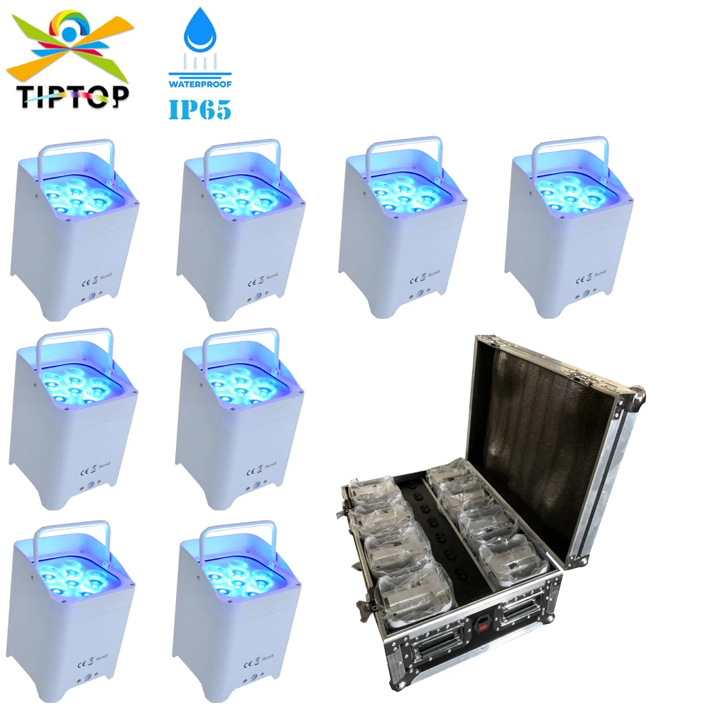 

Водонепроницаемая батарея, фонарь для сцены, освещение для диджея 6x18 Вт, RGBW, янтарно-фиолетовый цвет, освещение для сцены