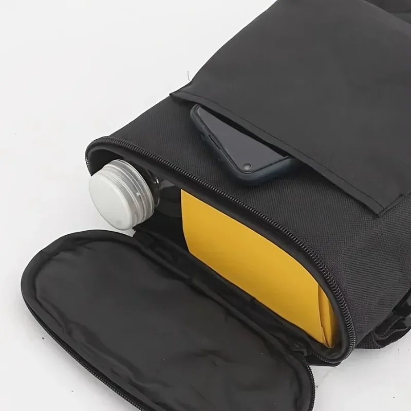 Versatile Oxford Fabric Bike Handlebar Bag  Large Capacity Zippered Front Storage for Bike Electric & Motorcycles Bicycle Bag