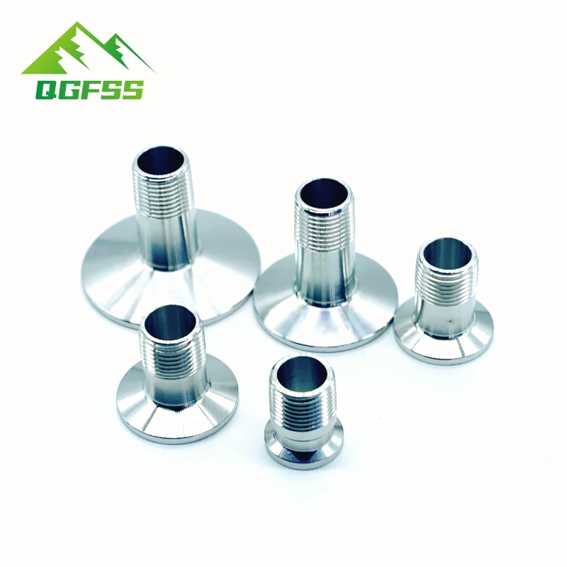 

1pc 1/8" 1/4" 3/8" 1/2" 3/4" 1" 2"BSPT Male x 0.5" 1.5" 2" 2.5" Tri Clamp Thread Ferrule Coupler 304 Stainless Sanitary Homebrew