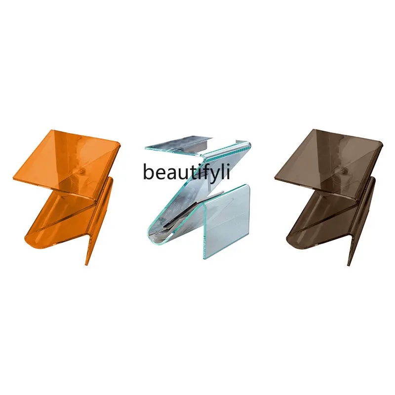 

Acrylic Small Table Sofa Side Table Creative Strange Shape Designer Transparent with Personality Living Room Mini Corner Table