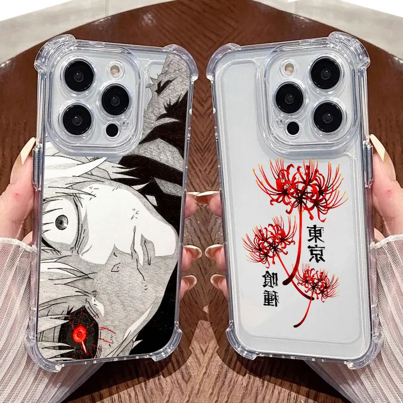 Tokyos Anime Ghouls Hot Phone Case Clear For iPhone 17 16 14 15 11 12 13 Pro Max 16E 16 Plus 17Air Soft Shockproof