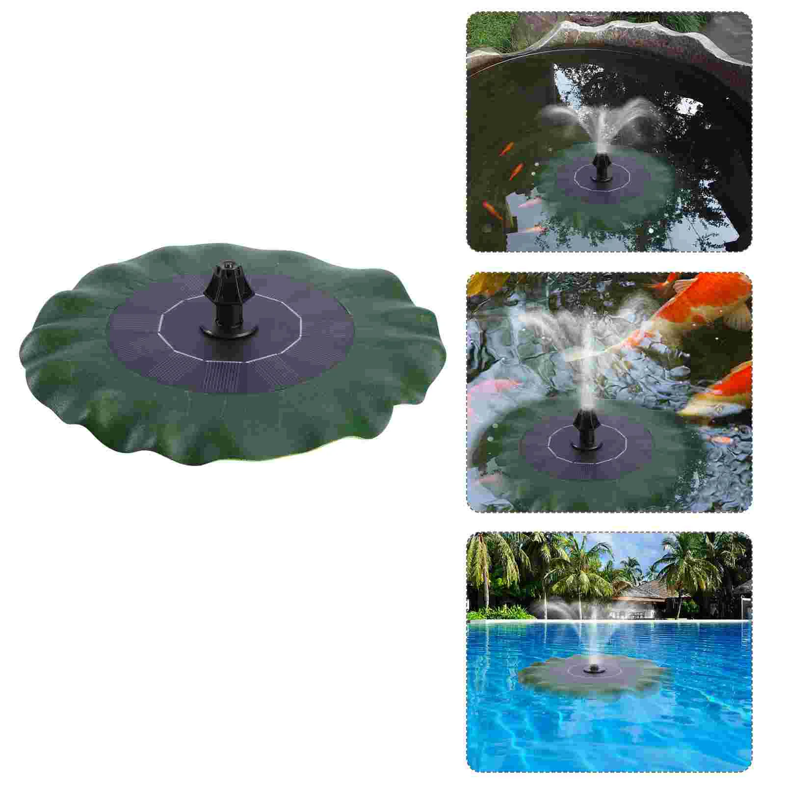 

Fountain Water Indoor Decoration Solar Powered Fish Pond Pump Floating Mini Source Garden Features Lotus Leaf Outdoor for