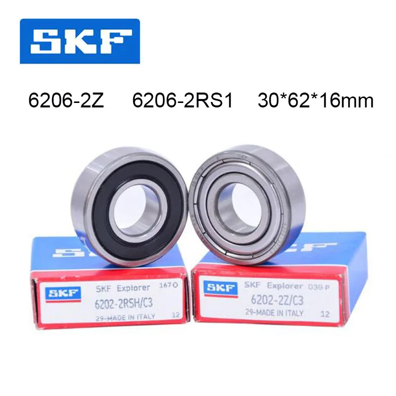

SKF Origin Sweden 6206-2Z 6206-2RS1 Bearing 30*62*16mm ABEC-9 (2PCS ) For Industrial Power Tools High Speed Deep Groove 6206