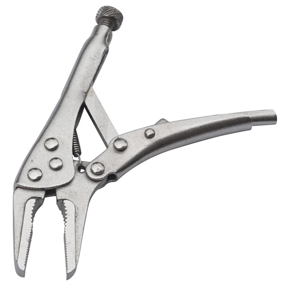 MacWork 5 in. Long Nose Locking Pliers Mini Locking Pliers 5 Inch Long Nose Mini Locking Pliers For DIY Hand Repair Tools 3