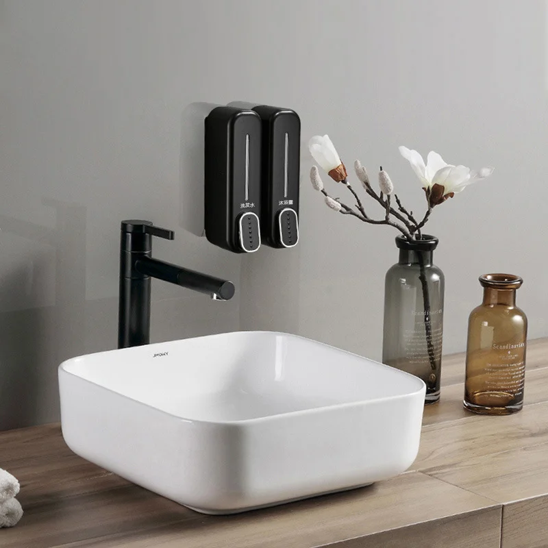

300ml Wall Mount Soap Dispenser Manual Shampoo Shower Gel Dispenser Lotion Container Liquid Hand Soap Dispenser for Bathroom