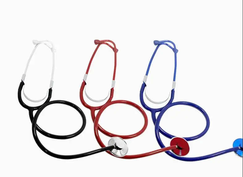 High quality 1 piece stethoscope, professional single flat stethoscope, with silicone earplugs
