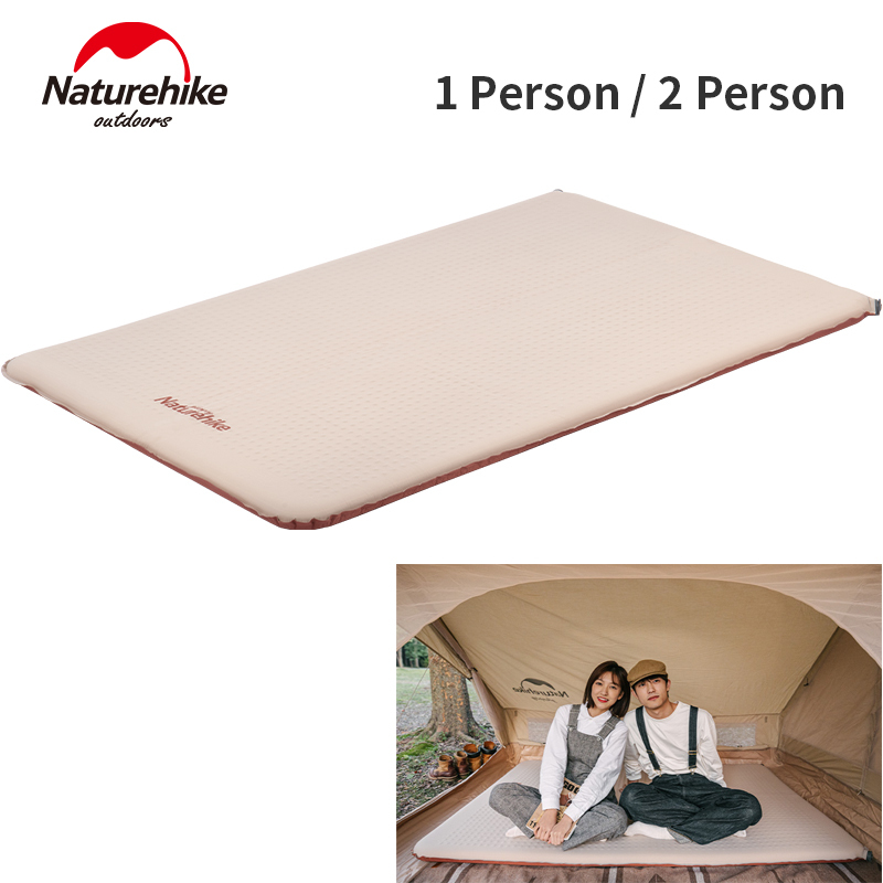 Naturehike Automatic Inflatable Mat Camping Sleeping Pad Air Cushion 30D Self-inflating Mattress Outdoor 1-2 Person Sponge Bed